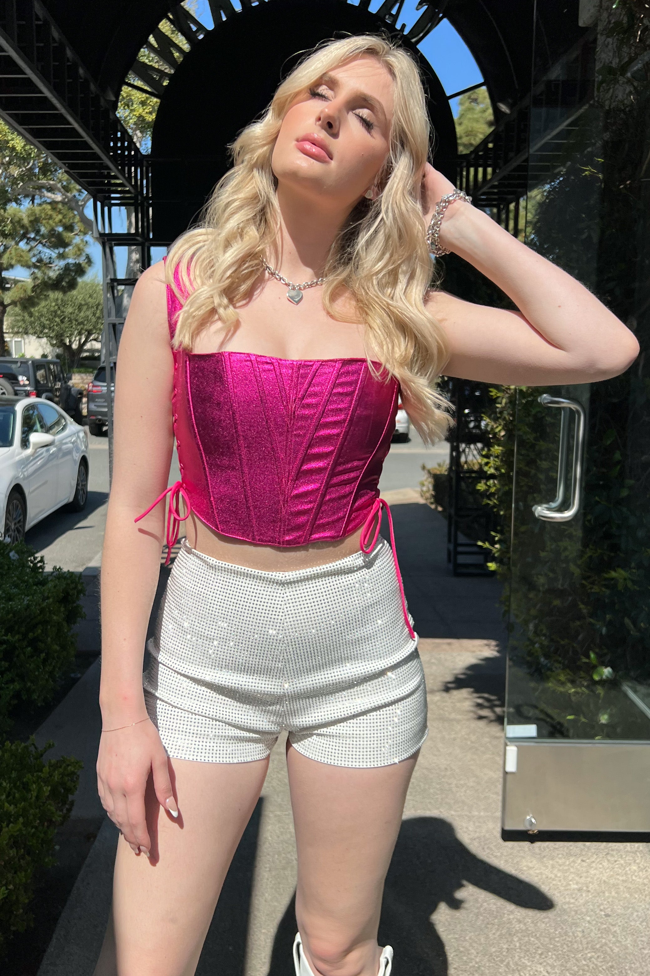 Hilton High Waisted Shorts-White