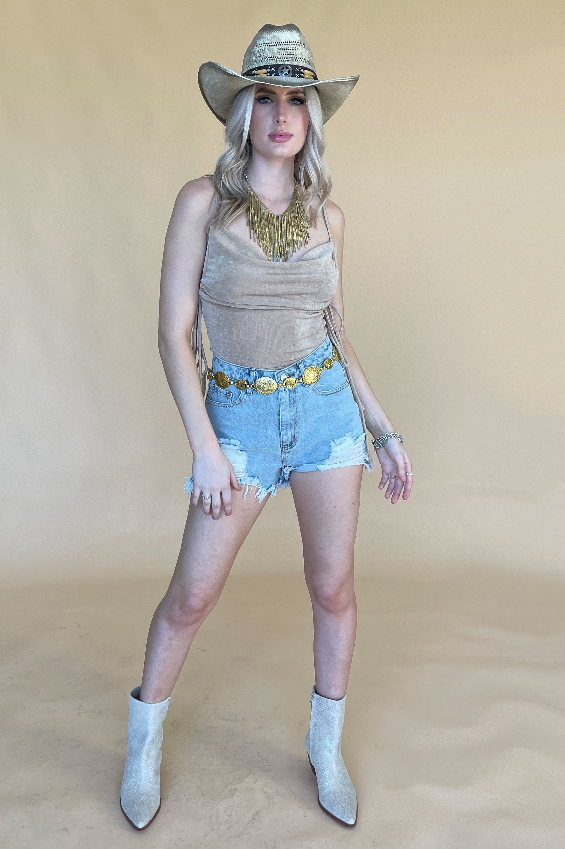 Nights In New York Bodysuit-Gold