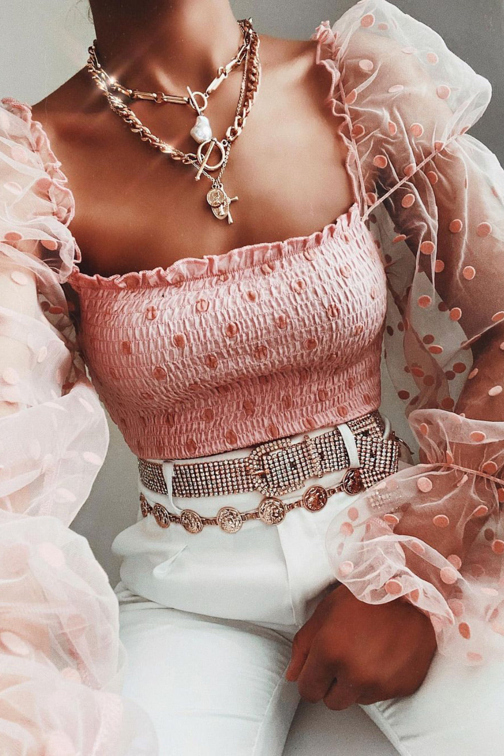 Mica Crystal Belt-Gold Crystal