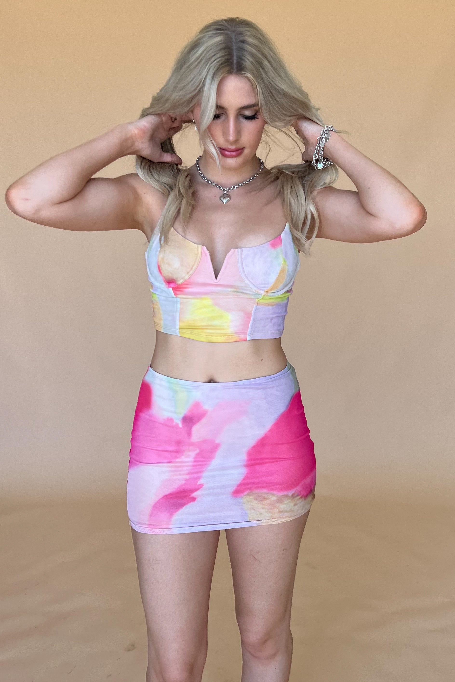 Vegas Cowgirl Dress Set-Pink Multi