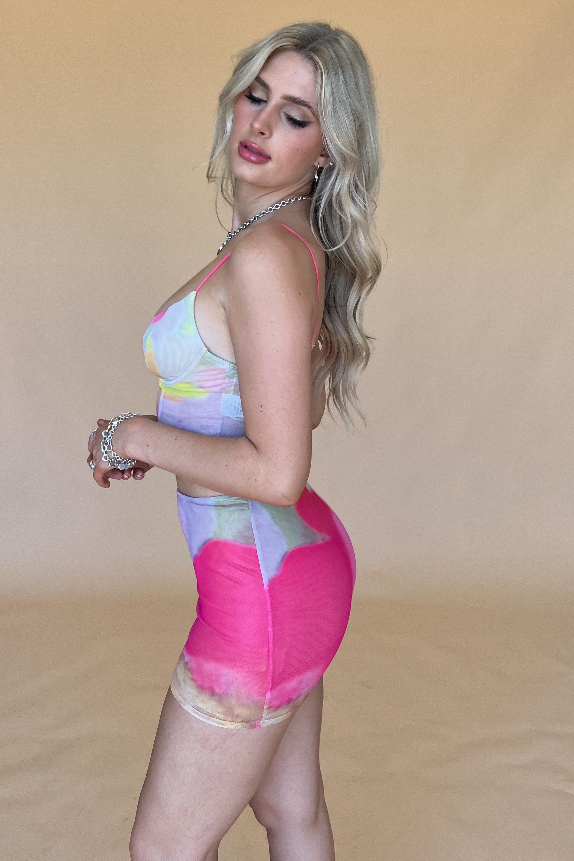 Vegas Cowgirl Dress Set-Pink Multi