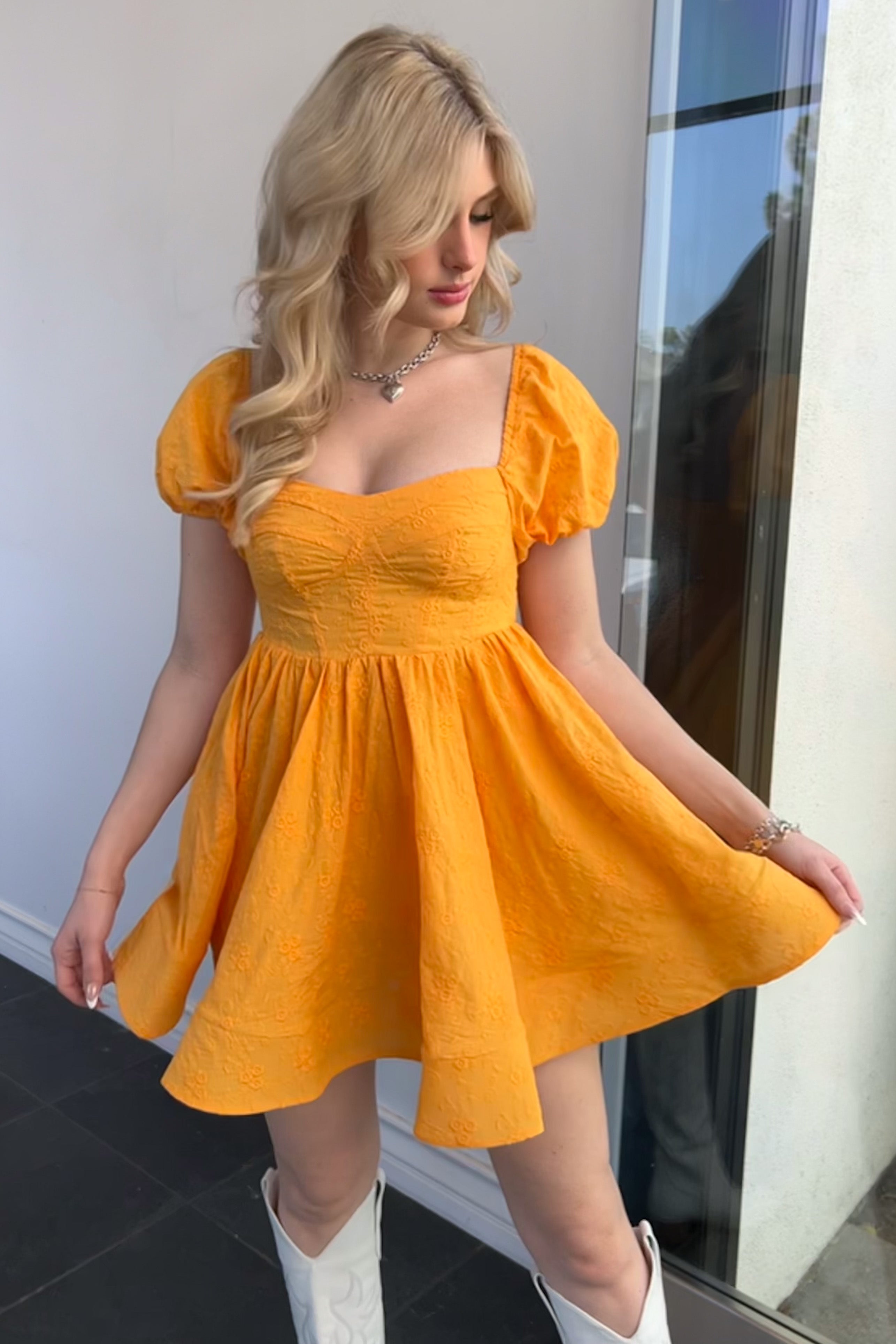 Georgia On My Mind Dress-Marigold