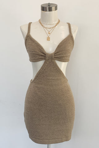 Tulum Mini Dress-Brown