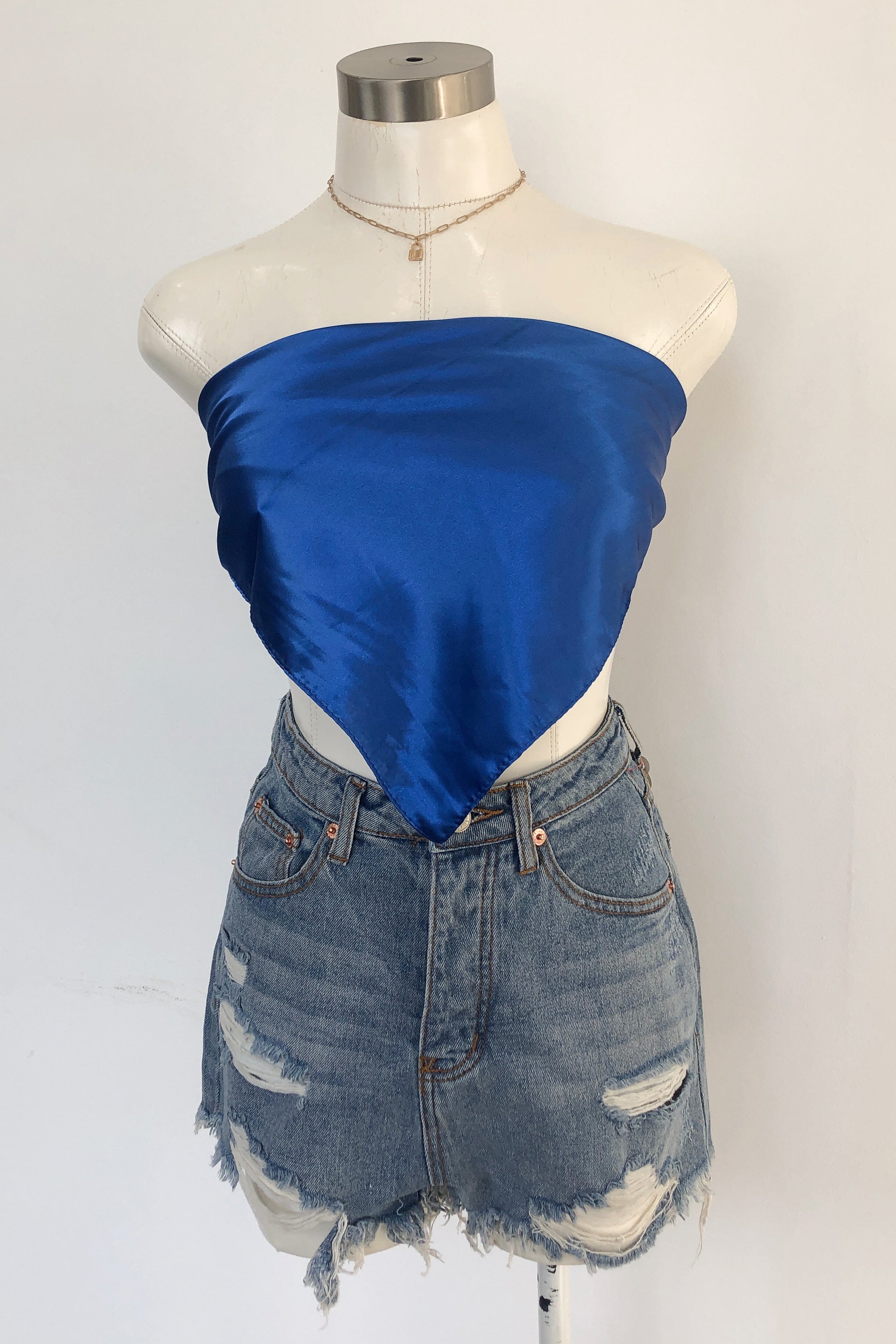 Top Down Scarf Top-Cobalt