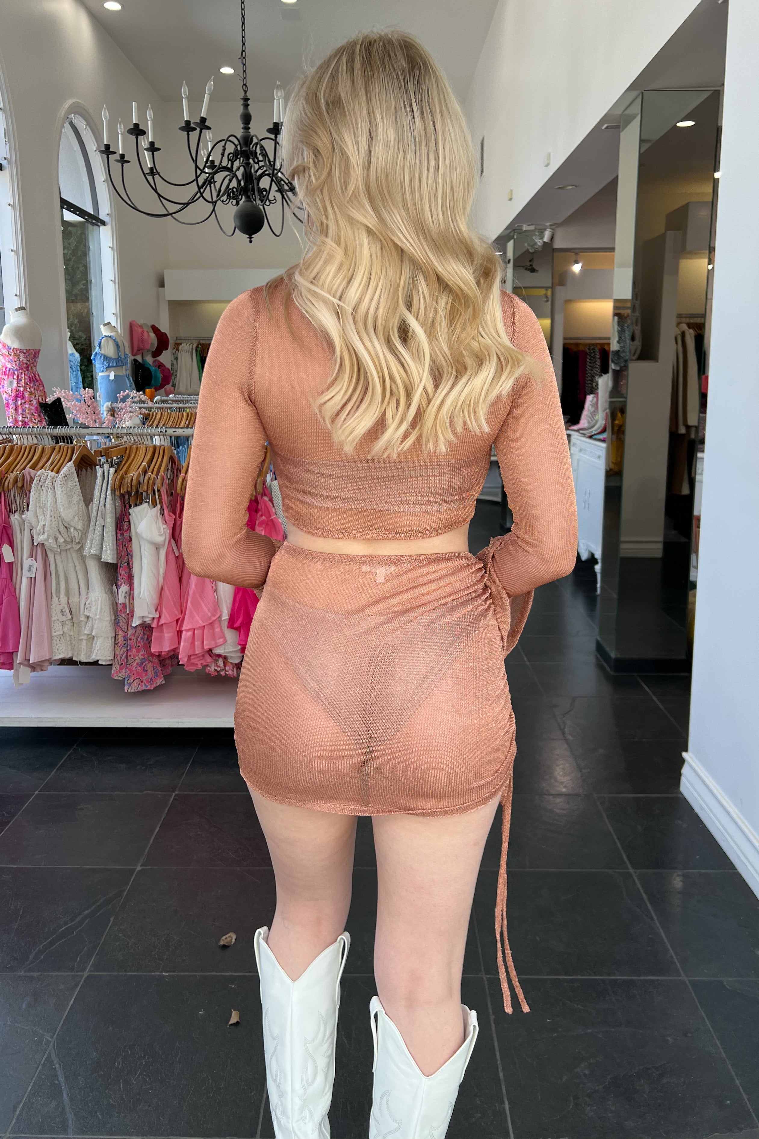 Glistening Sand Dress-Rose Gold