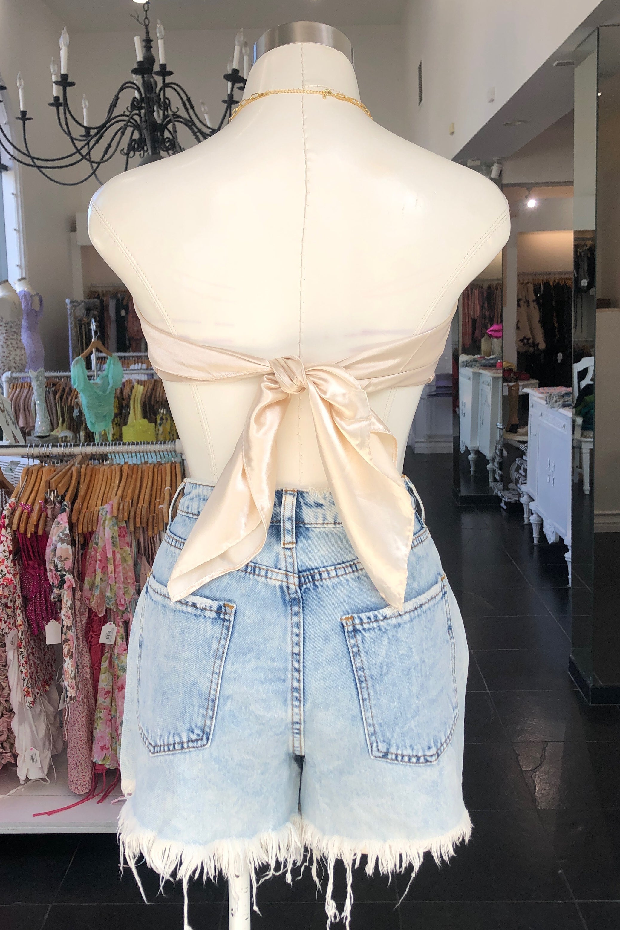 Top Down Scarf Top-Cream