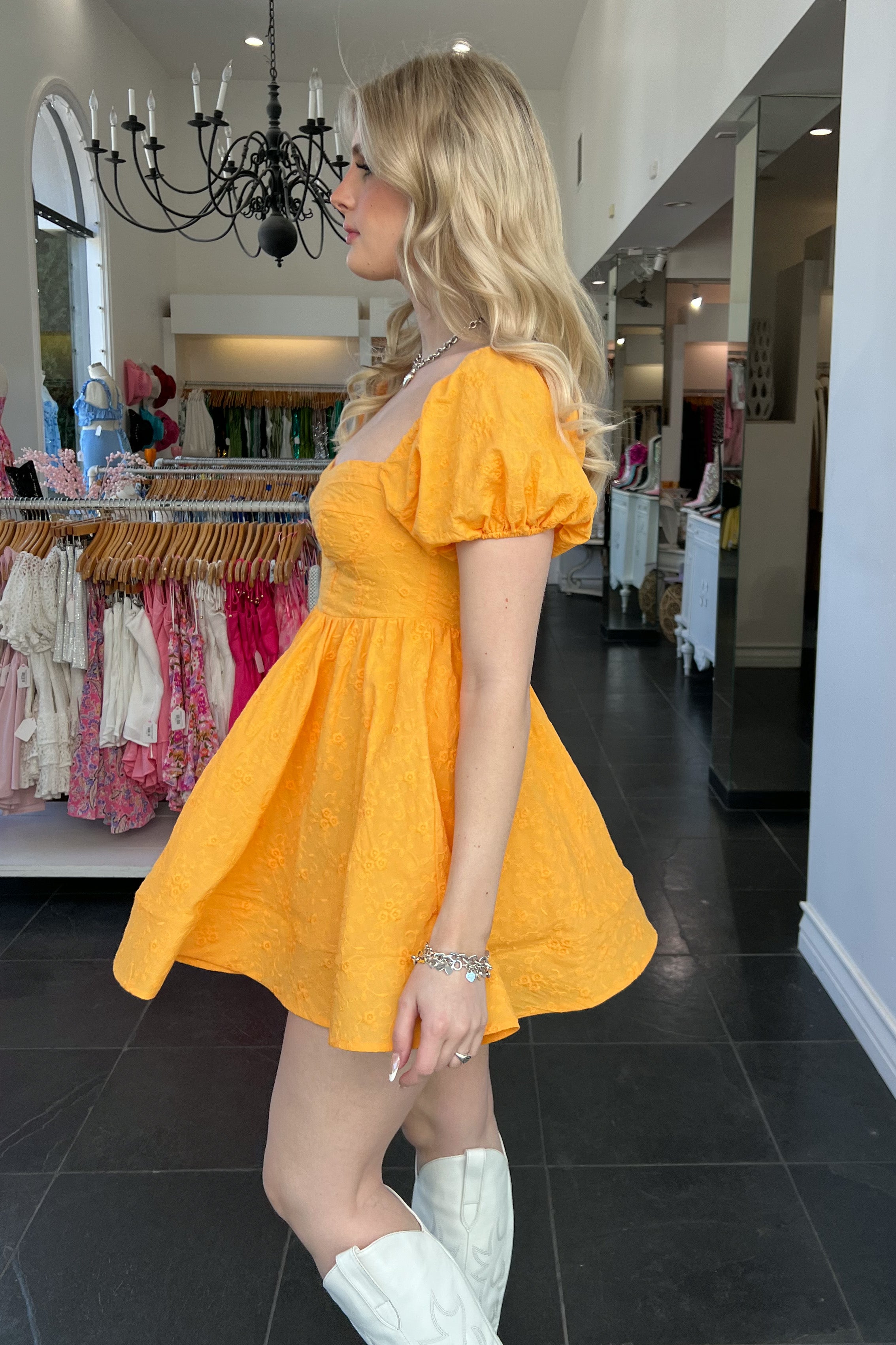 Georgia On My Mind Dress-Marigold