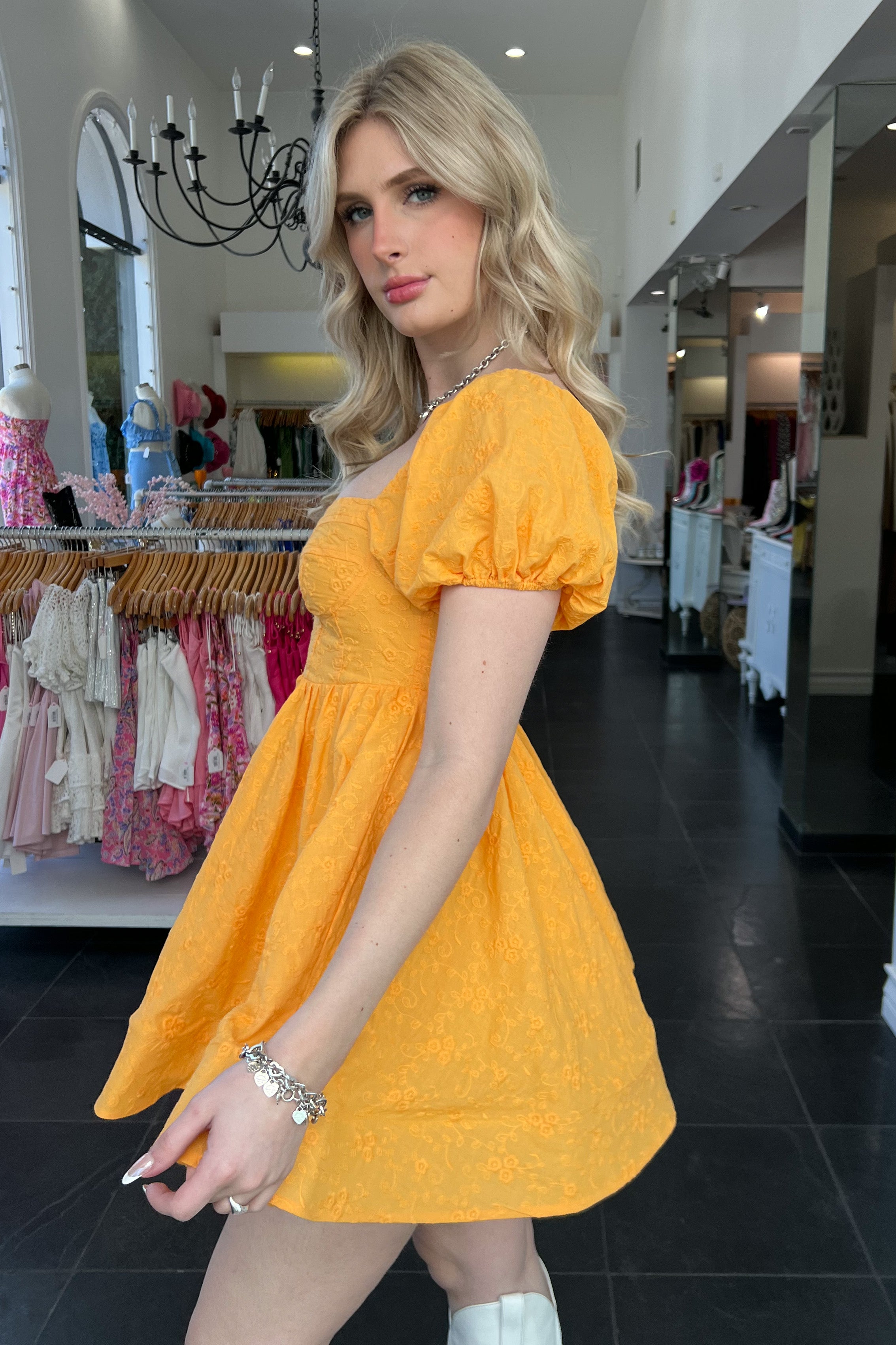 Georgia On My Mind Dress-Marigold