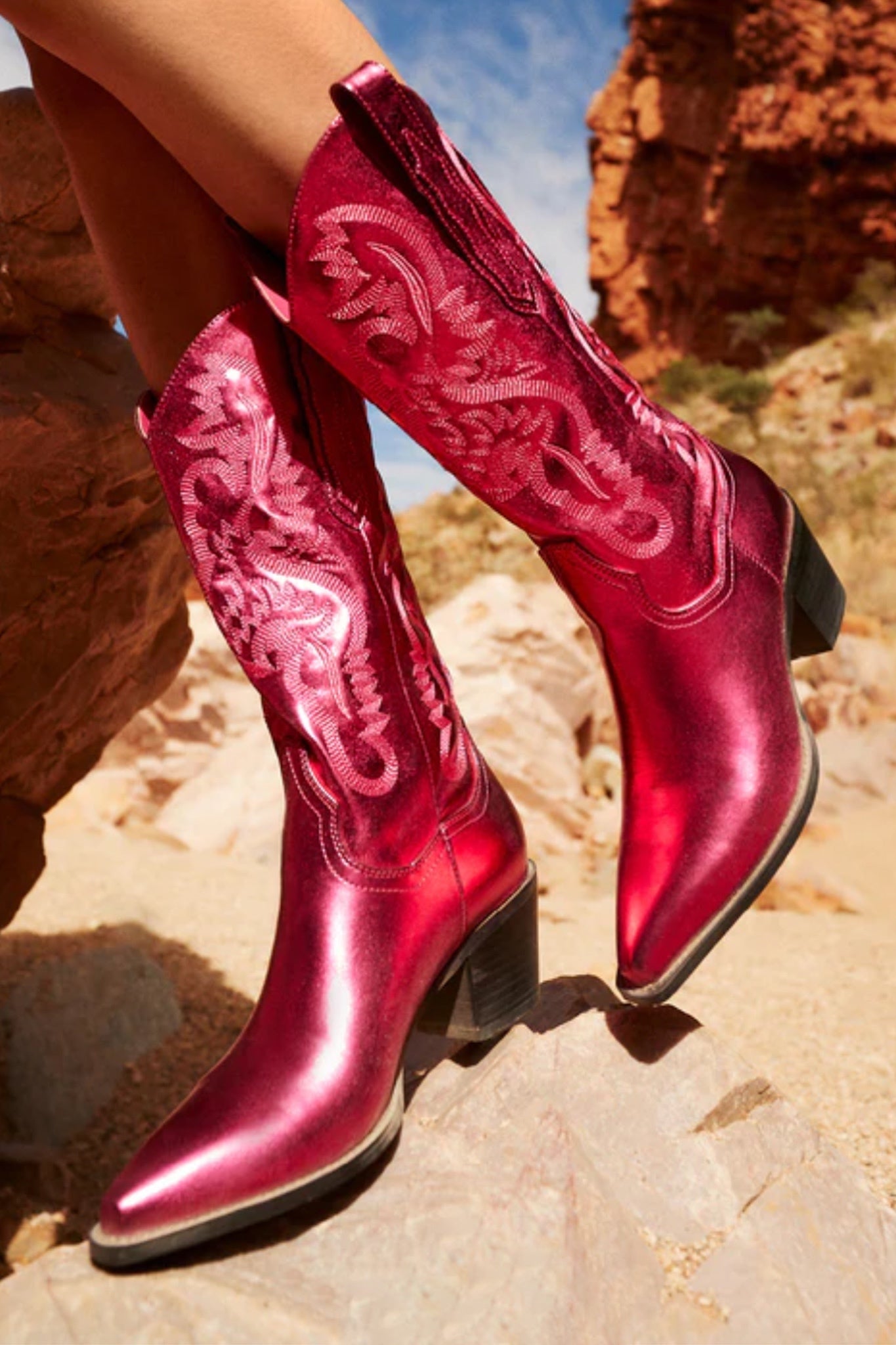 Billini Danilo Western Boot-Fuchsia Metallic