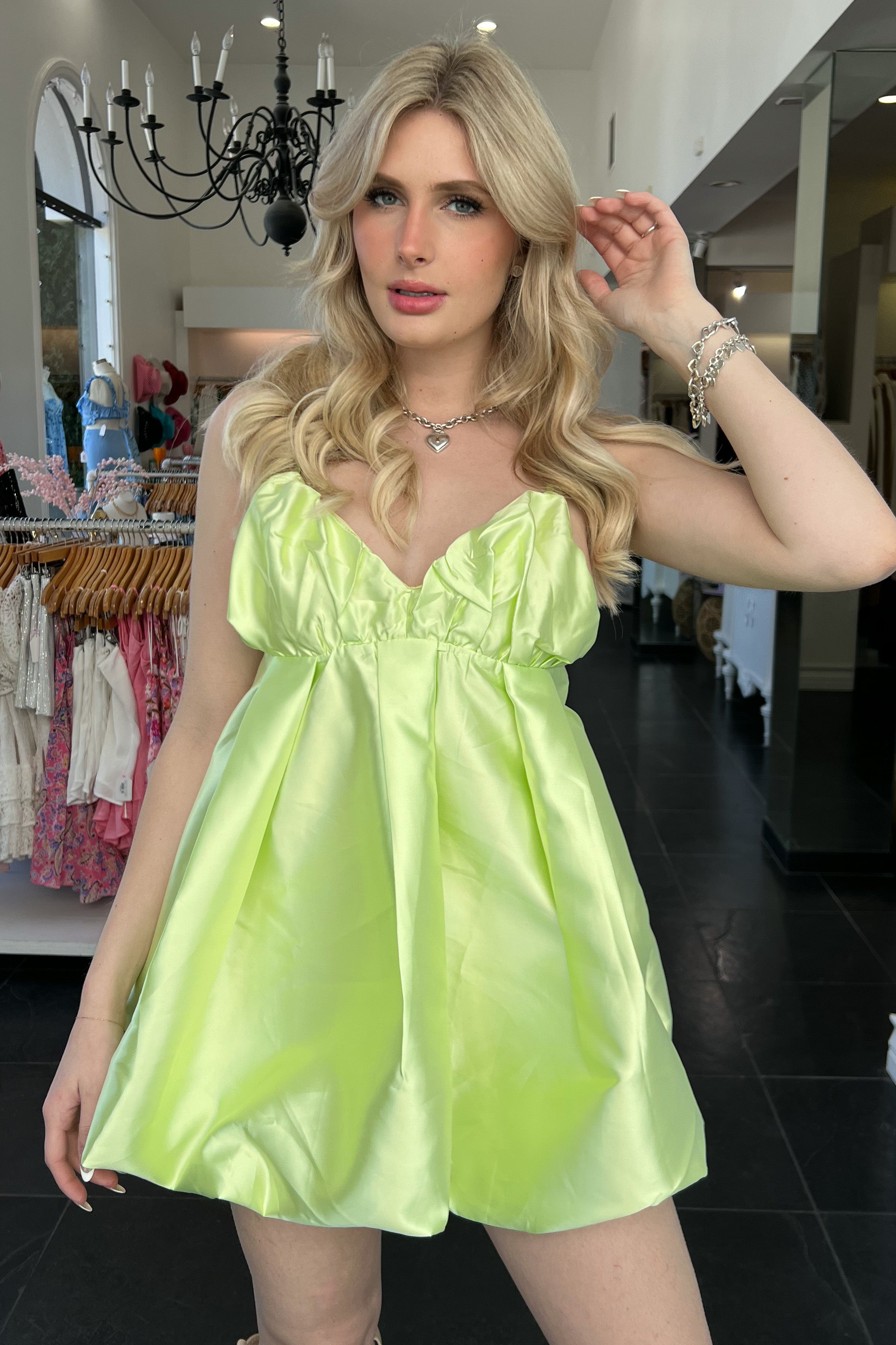 Tequila + Lime Dress-Lime
