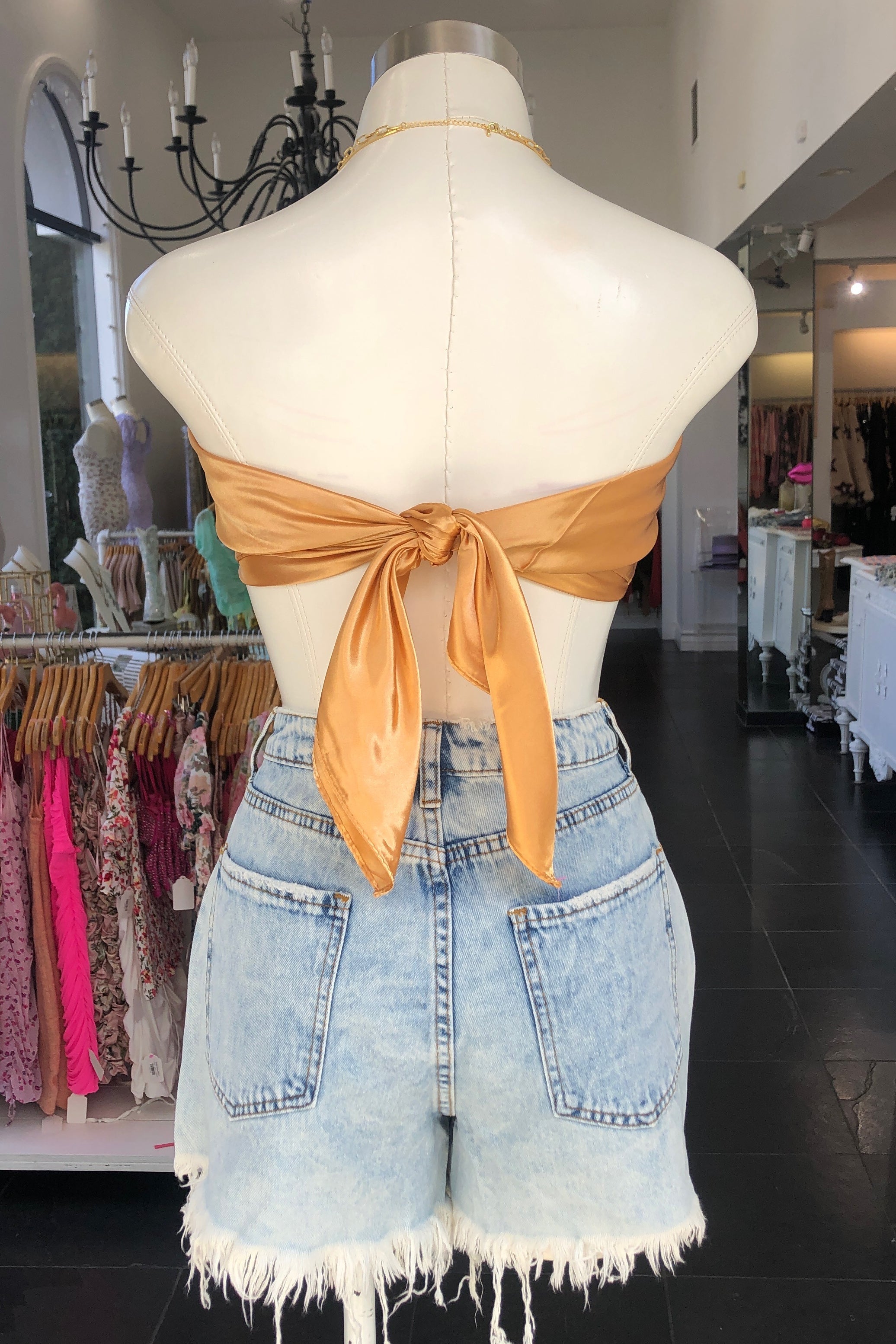 Top Down Scarf Top-Gold