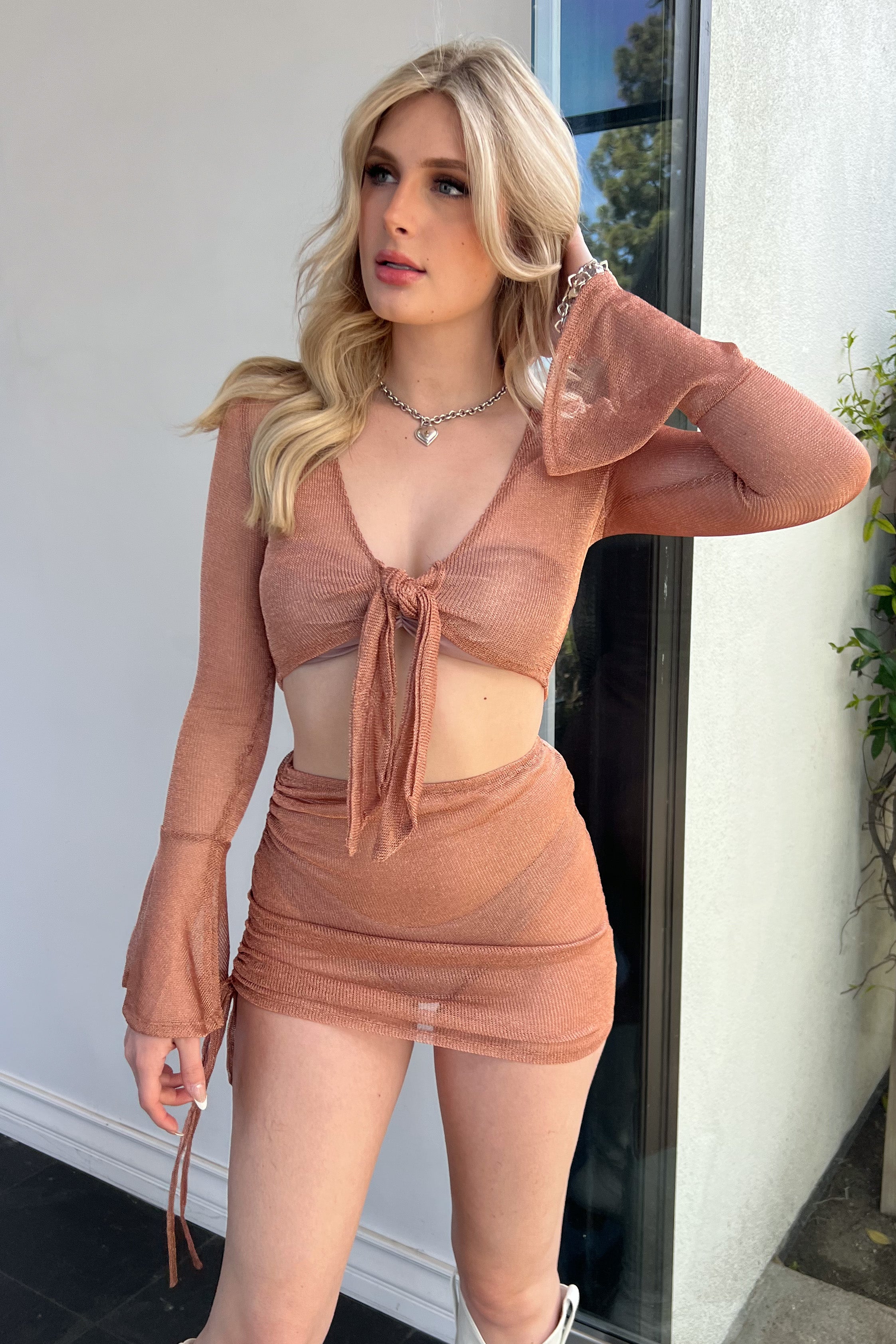 Glistening Sand Dress-Rose Gold