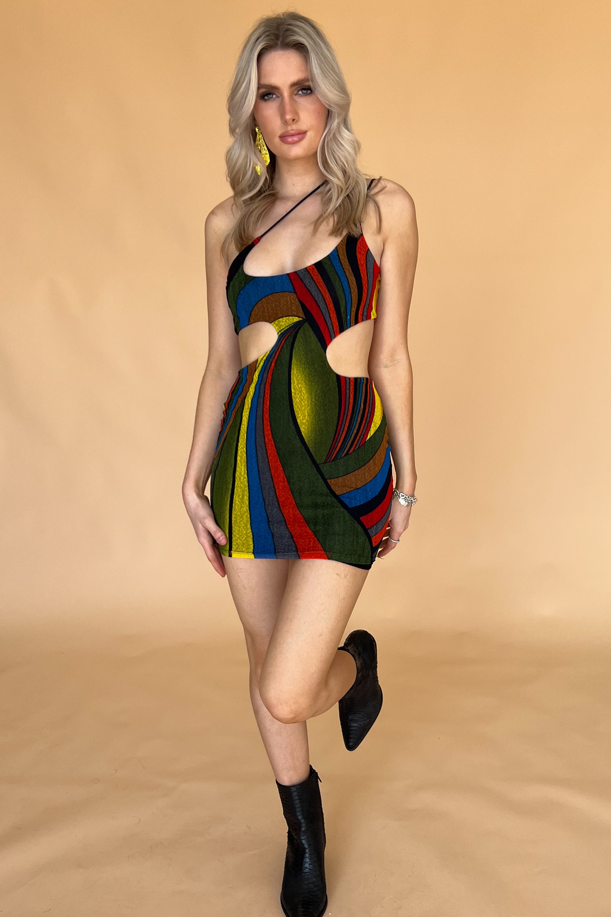 Jamaica Nights Mini Dress-Multi