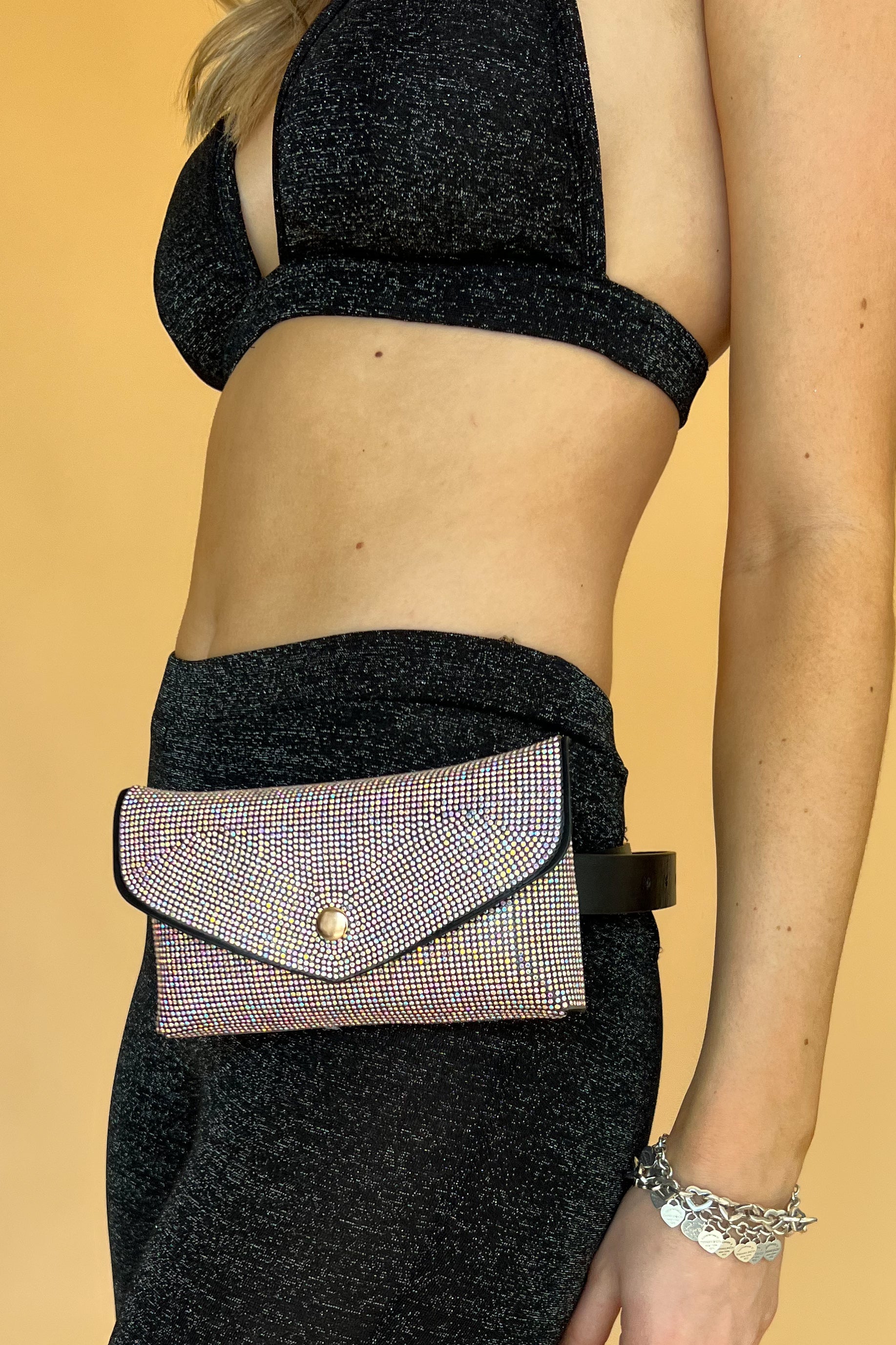 Burning Bright Fanny Pack-Iridescent Crystal