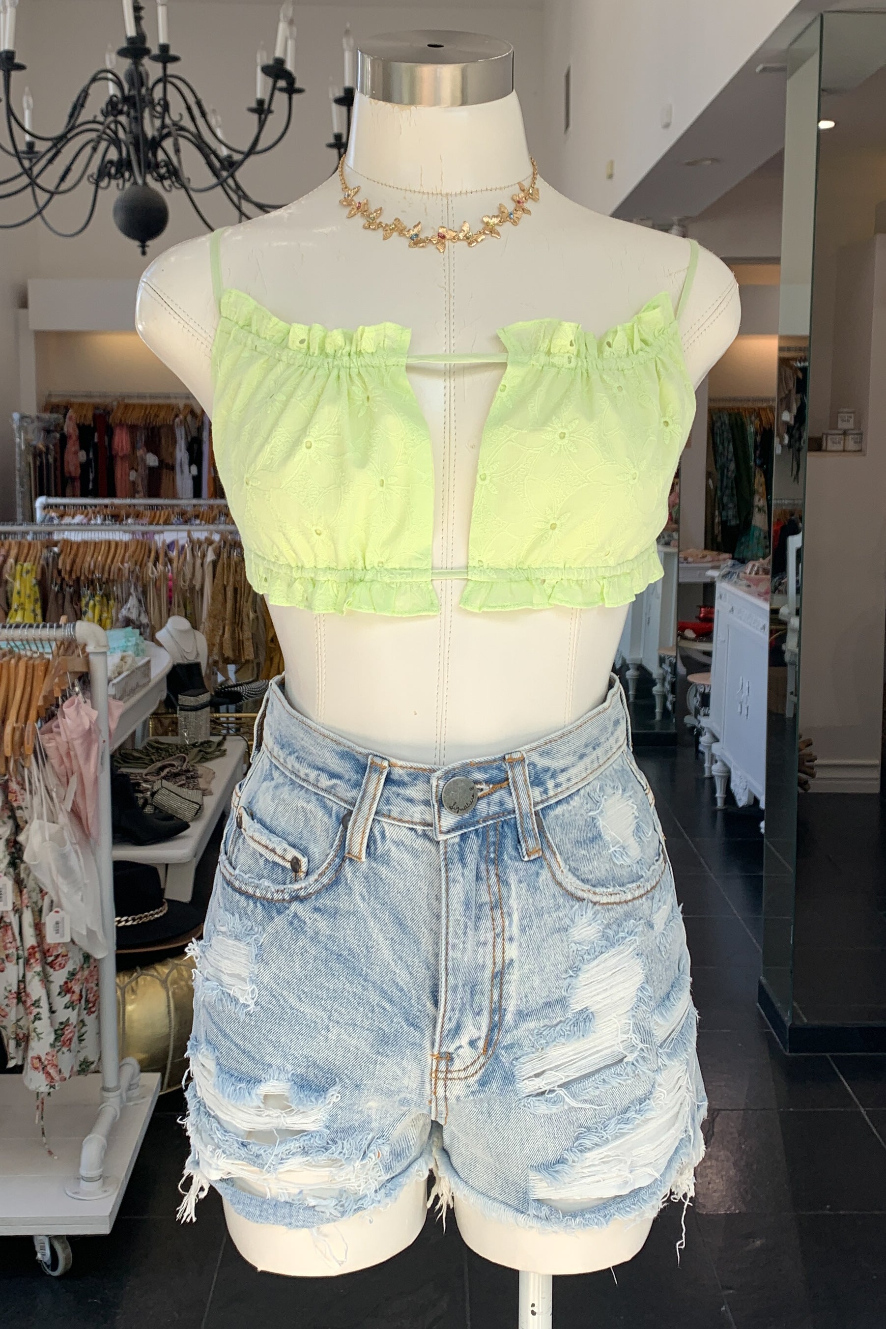 Crazy About You Top-Lime