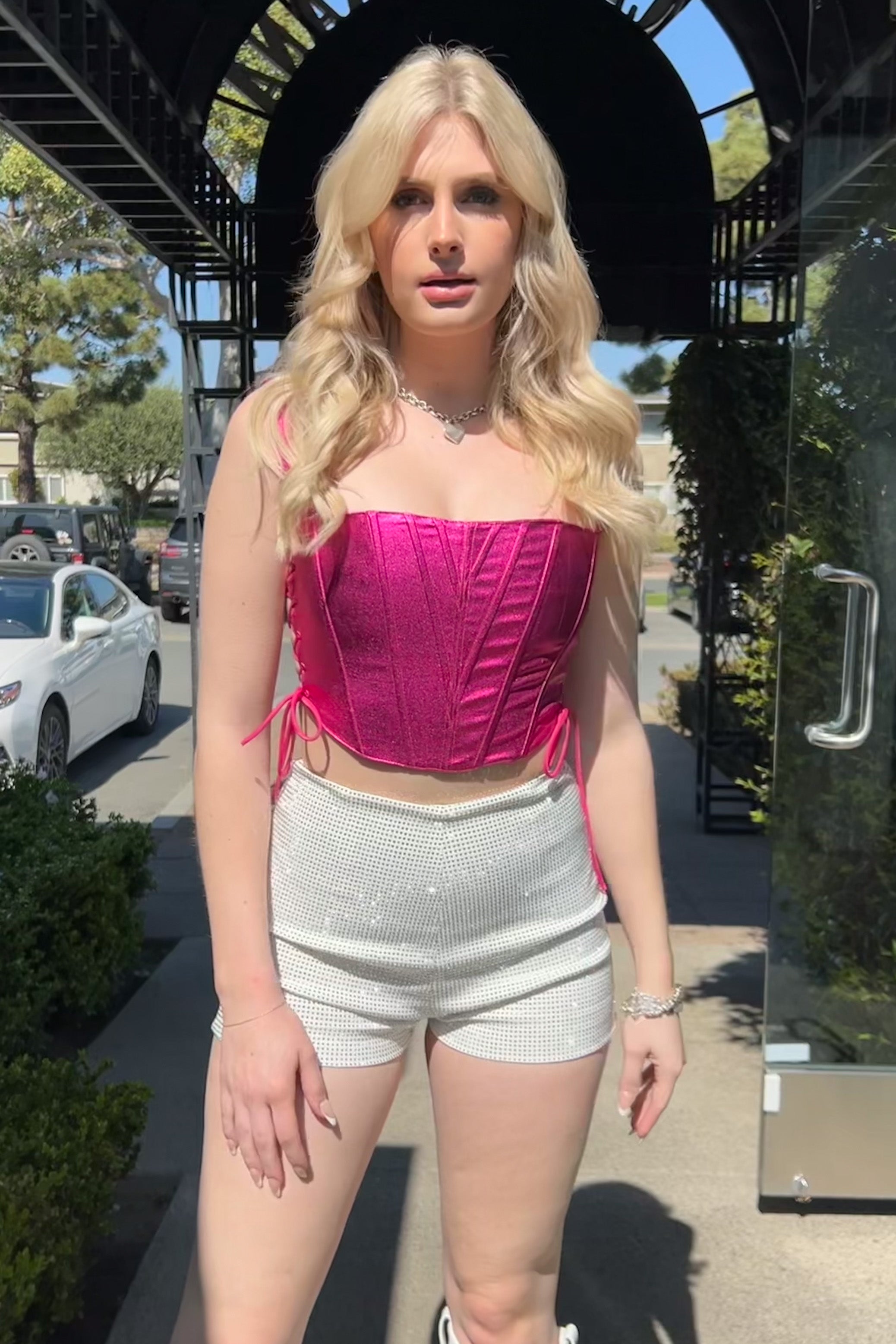 Hilton High Waisted Shorts-White