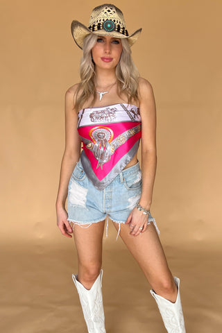Top Down Scarf Top-Cream