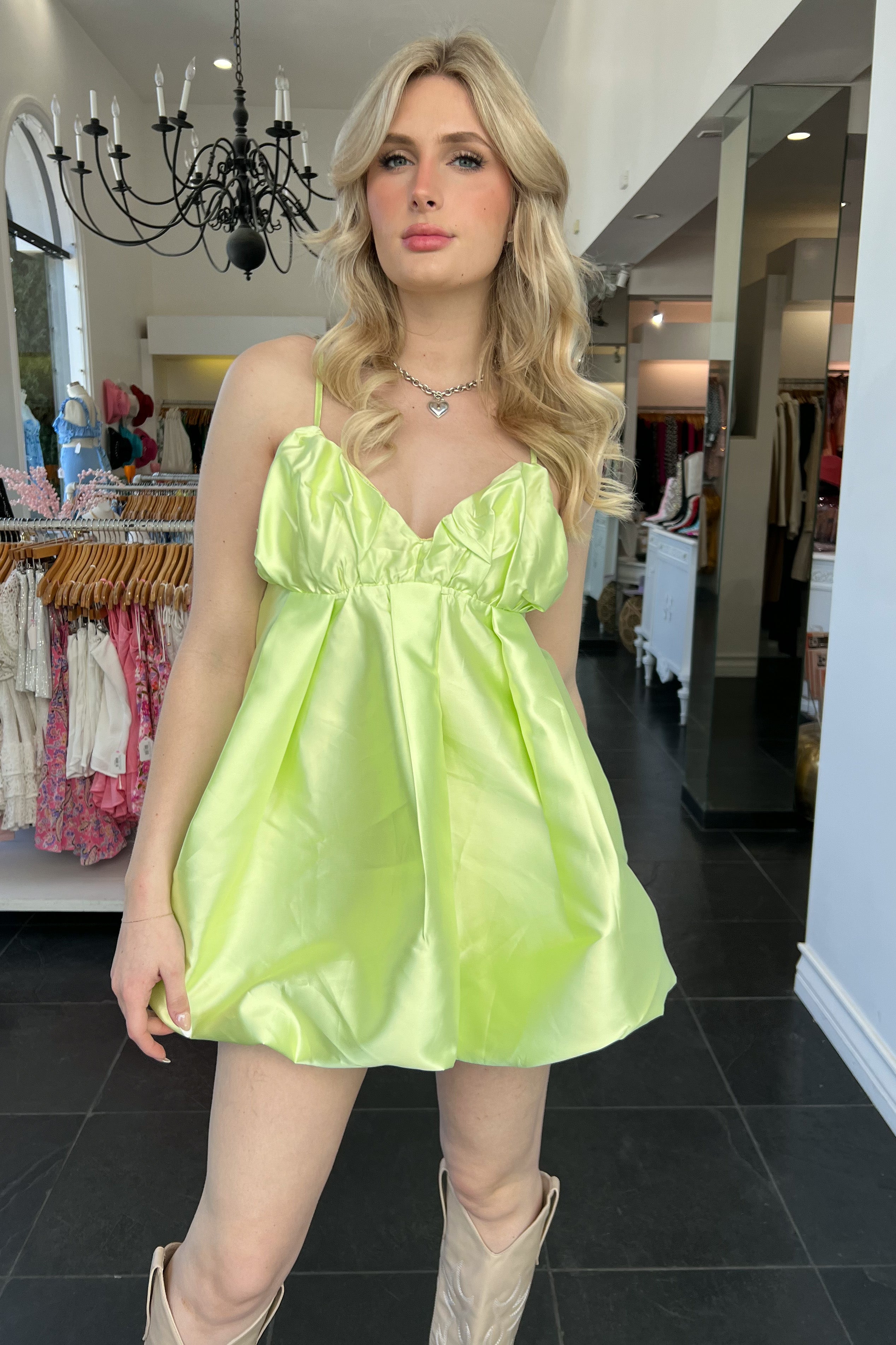 Tequila + Lime Dress-Lime