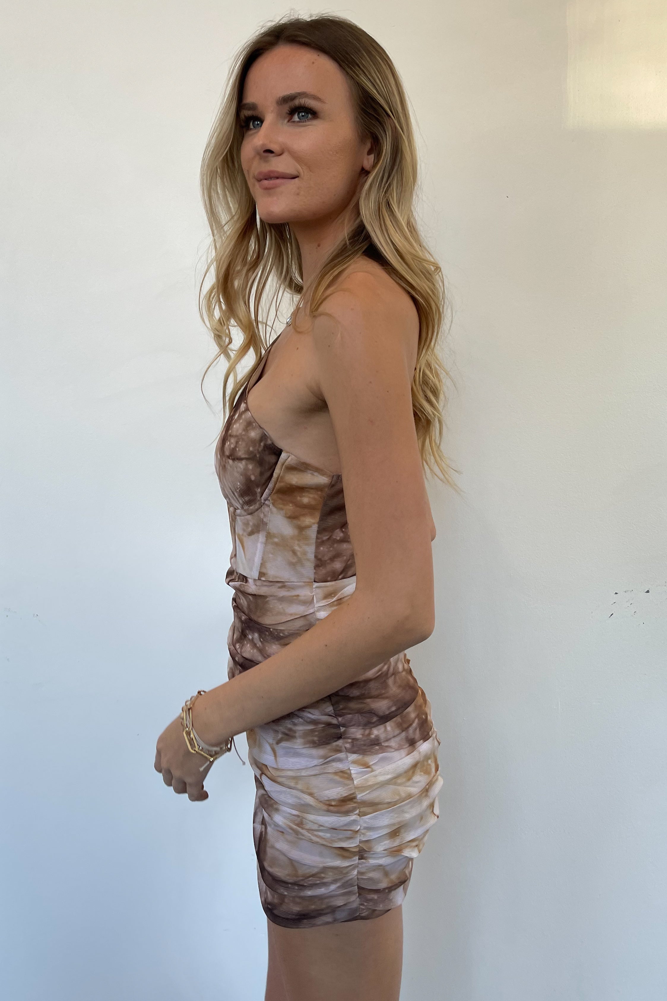 Ballerini Mini Dress-Brown Combo