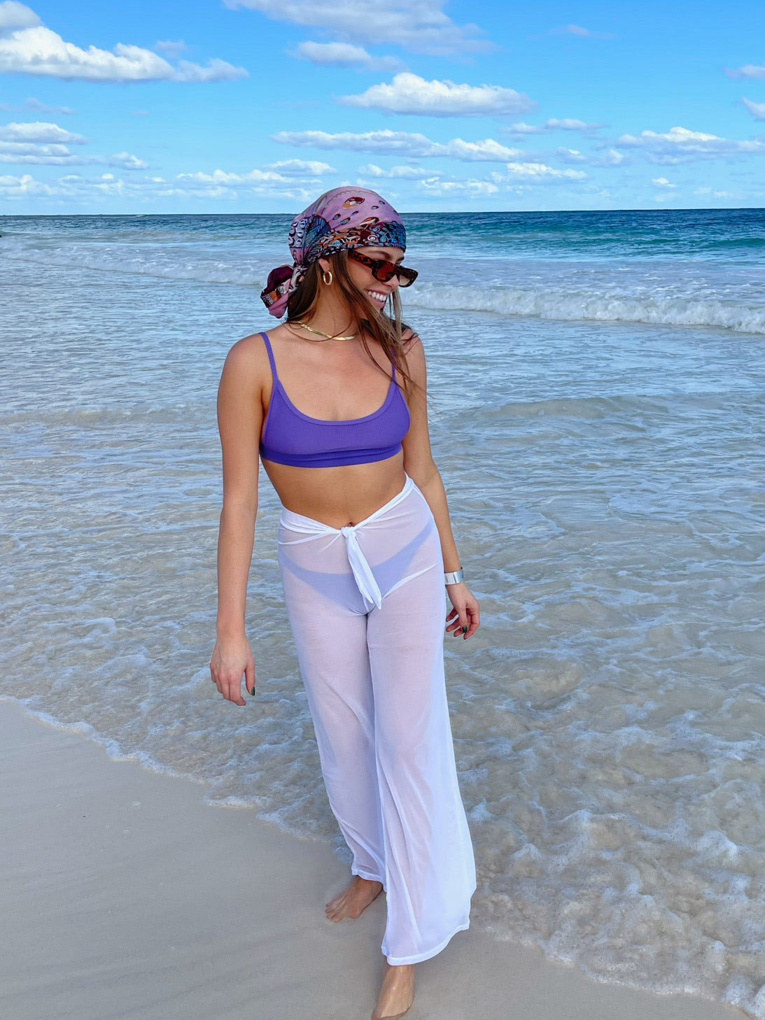 Always On Vacay Pants-White