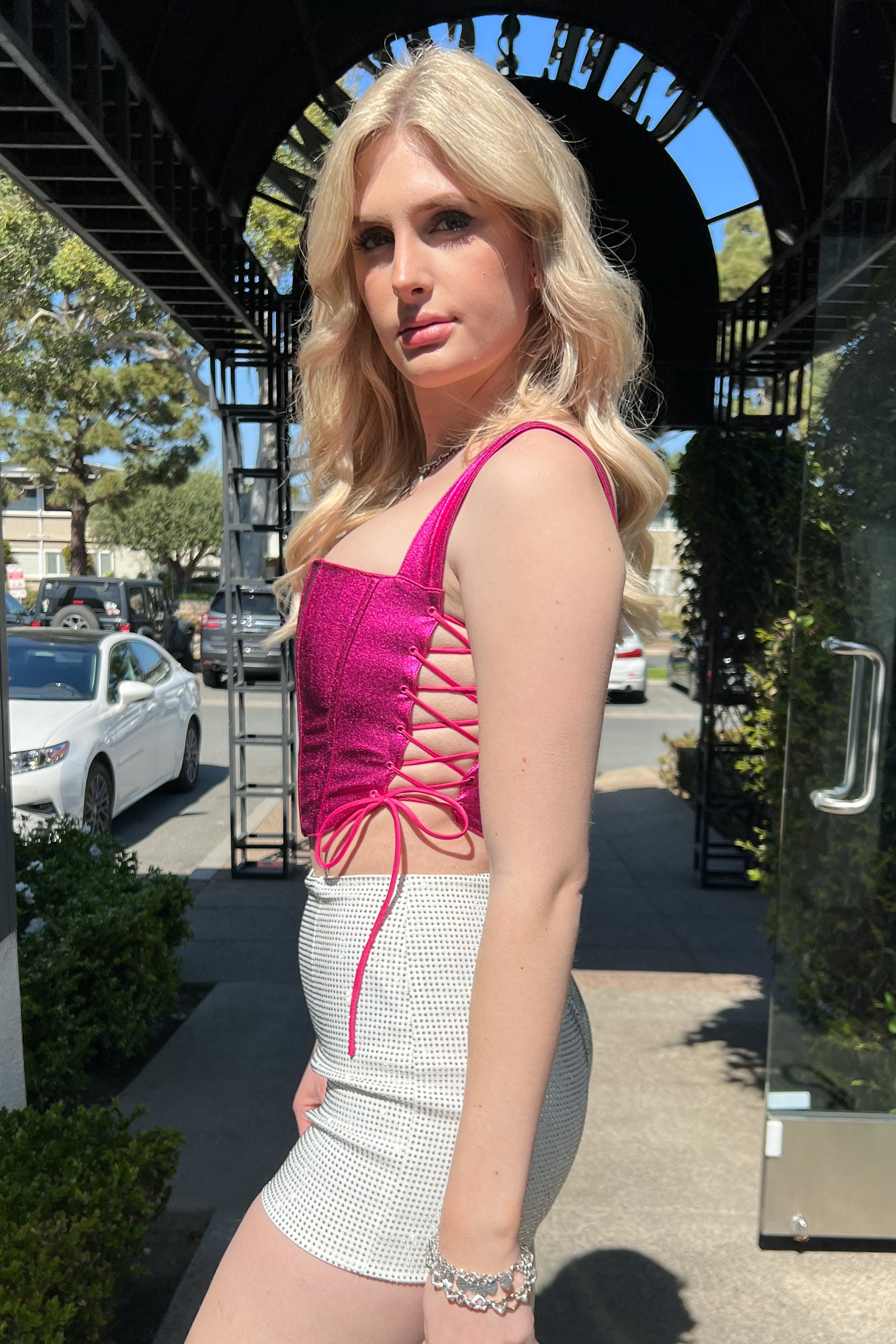 Hilton High Waisted Shorts-White