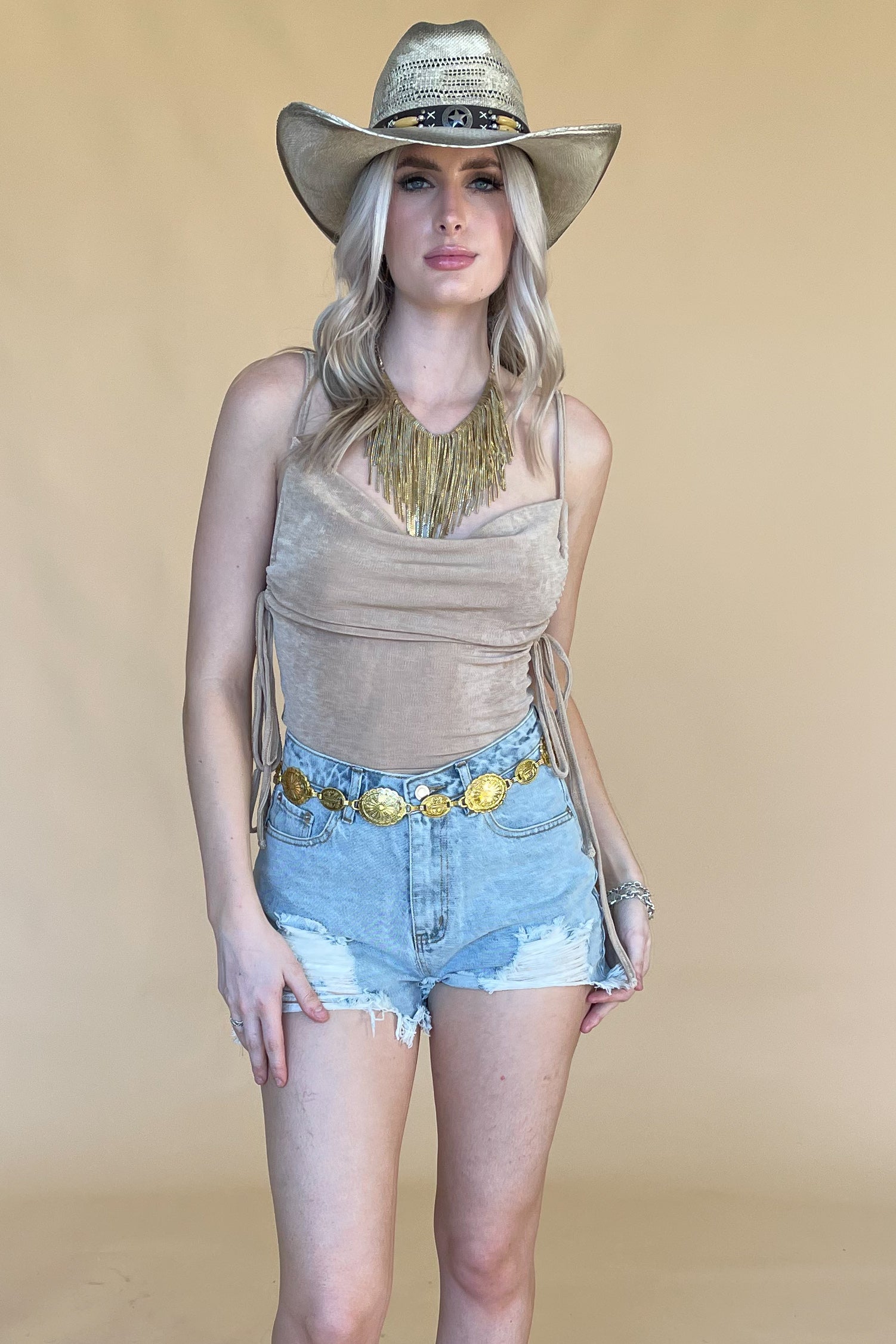 Nights In New York Bodysuit-Gold