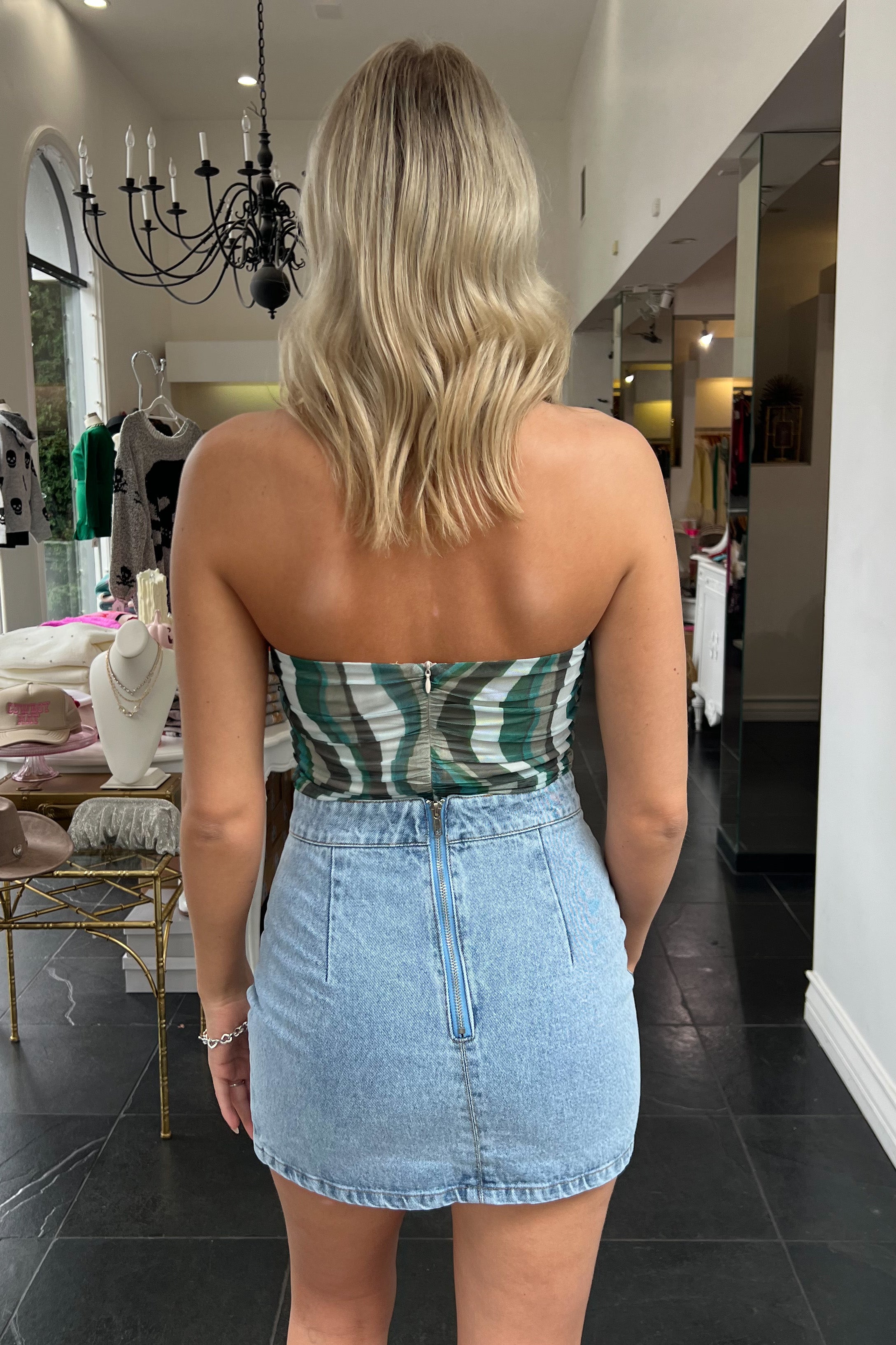 Through The Forest Bodysuit-Teal Multi