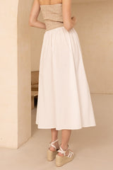 Hold On Summer Dress-White/Taupe