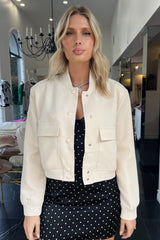 Bree Bomber Jacket-Cream