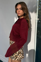 Fall In The City Cardigan Sweater-Wine