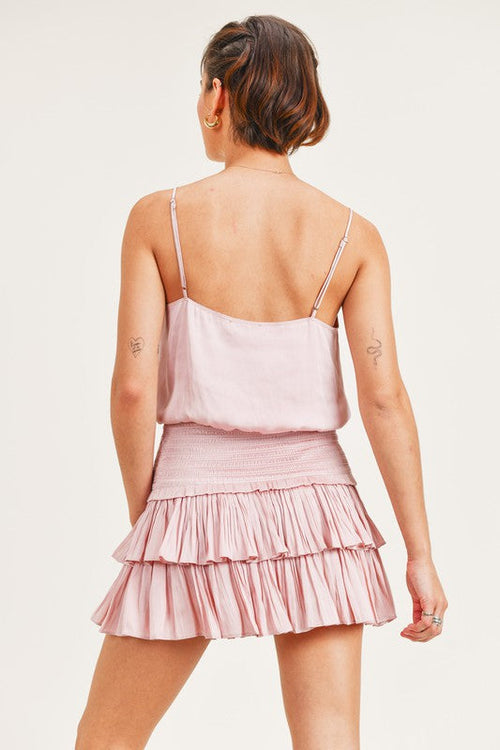 Jolene Ruffle Skirt-Pink