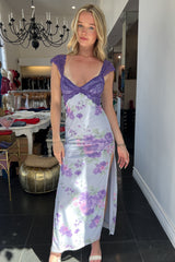 French Garden Maxi Dress-Lt Blue