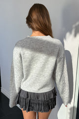 Glistening Night Sweater-Heather Grey