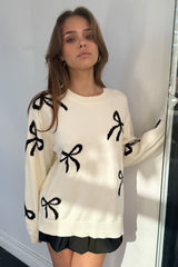 Je Taime Bow Sweater-Off White