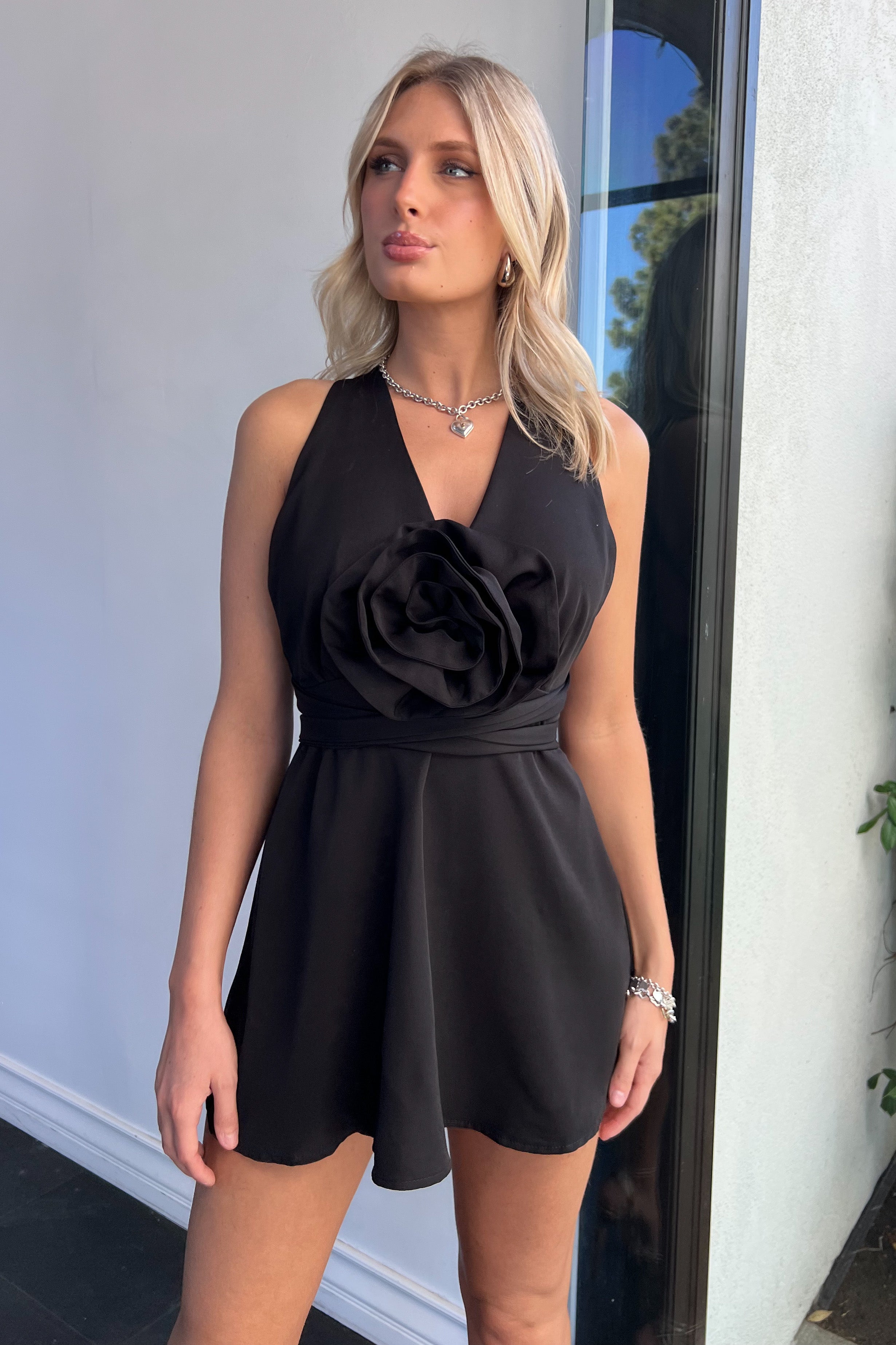 La Rosa Dress-Black