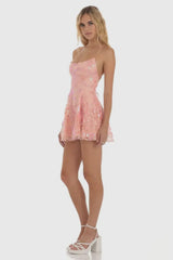 Fiona Sequin Dress-Peach