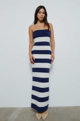 Harbor Boat Days Dress-Navy + Ivory