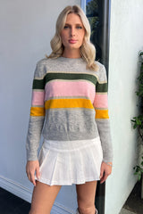 Gold Lines Sweater-Grey