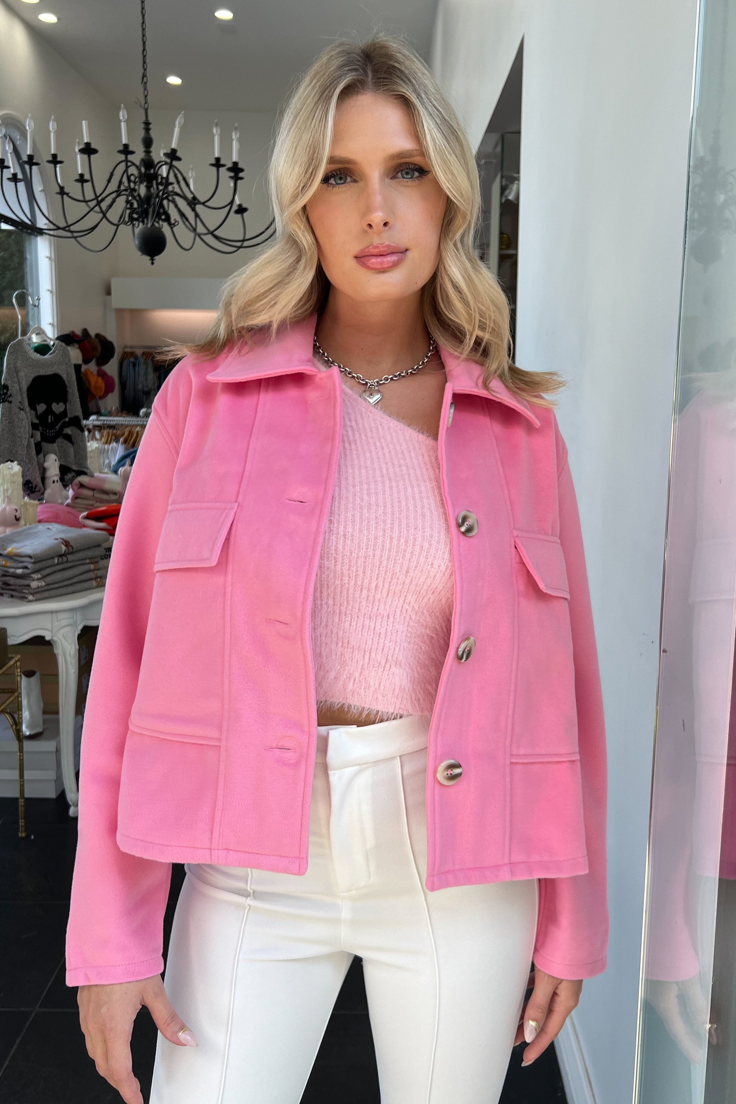 Barbie Pea Coat-Pink