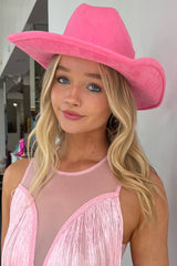 Heart Of Glass Cowgirl Hat-Pink
