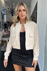 Bree Bomber Jacket-Cream