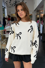 Je Taime Bow Sweater-Off White