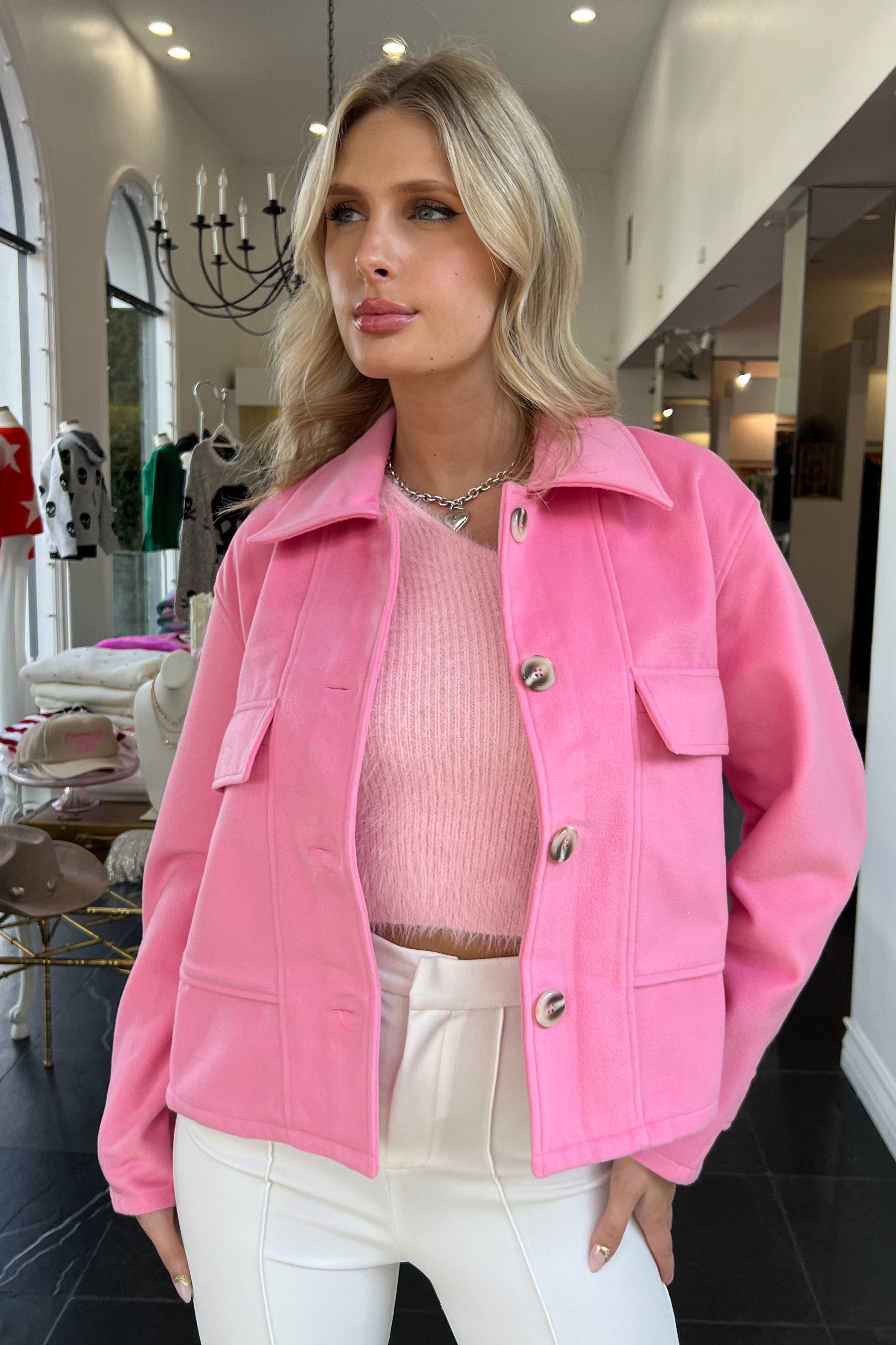 Barbie Pea Coat-Pink