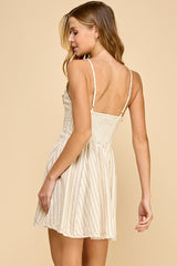 Love In Oklahoma Dress-Cream/Taupe