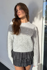 Glistening Night Sweater-Heather Grey