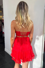 Lexington Lace Dress-Red