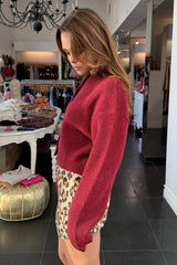 Fall In The City Cardigan Sweater-Wine