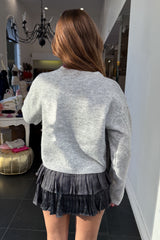 Glistening Night Sweater-Heather Grey