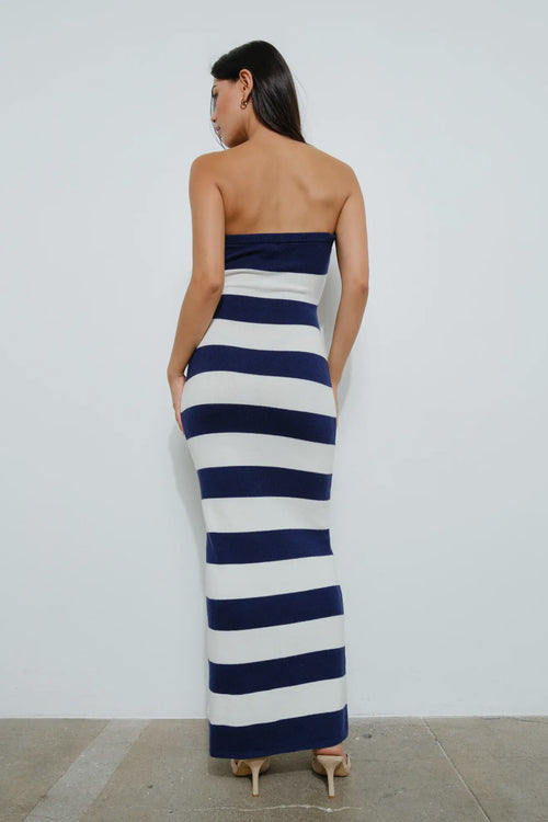 Harbor Boat Days Dress-Navy + Ivory