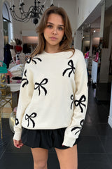 Je Taime Bow Sweater-Off White